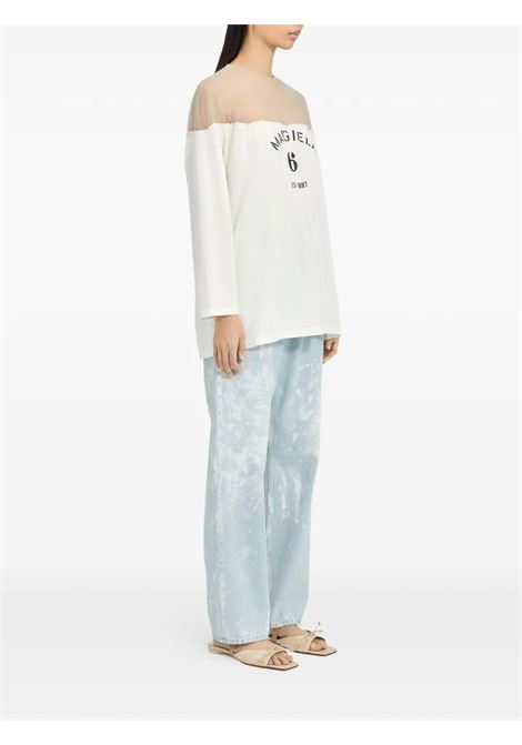 Maglia con stampa donna bianca MM6 MAISON MARGIELA | S62GD0213 M20108101